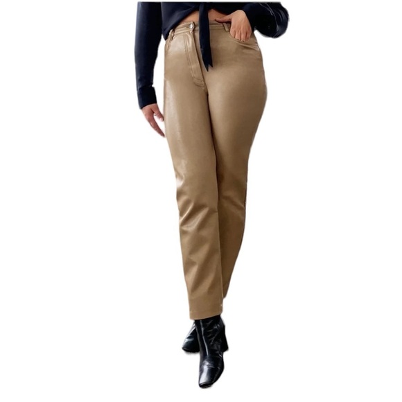 Wilfred Pants - Wilfred x Aritzia - The Melina Vegan Leather Straight Leg Pants Sz 4